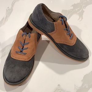 Cole Haan Air Franklin Gray and Brown Suede Saddle Shoes Youth Sz 2